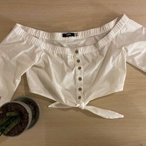 BDG white off the shoulder crop top